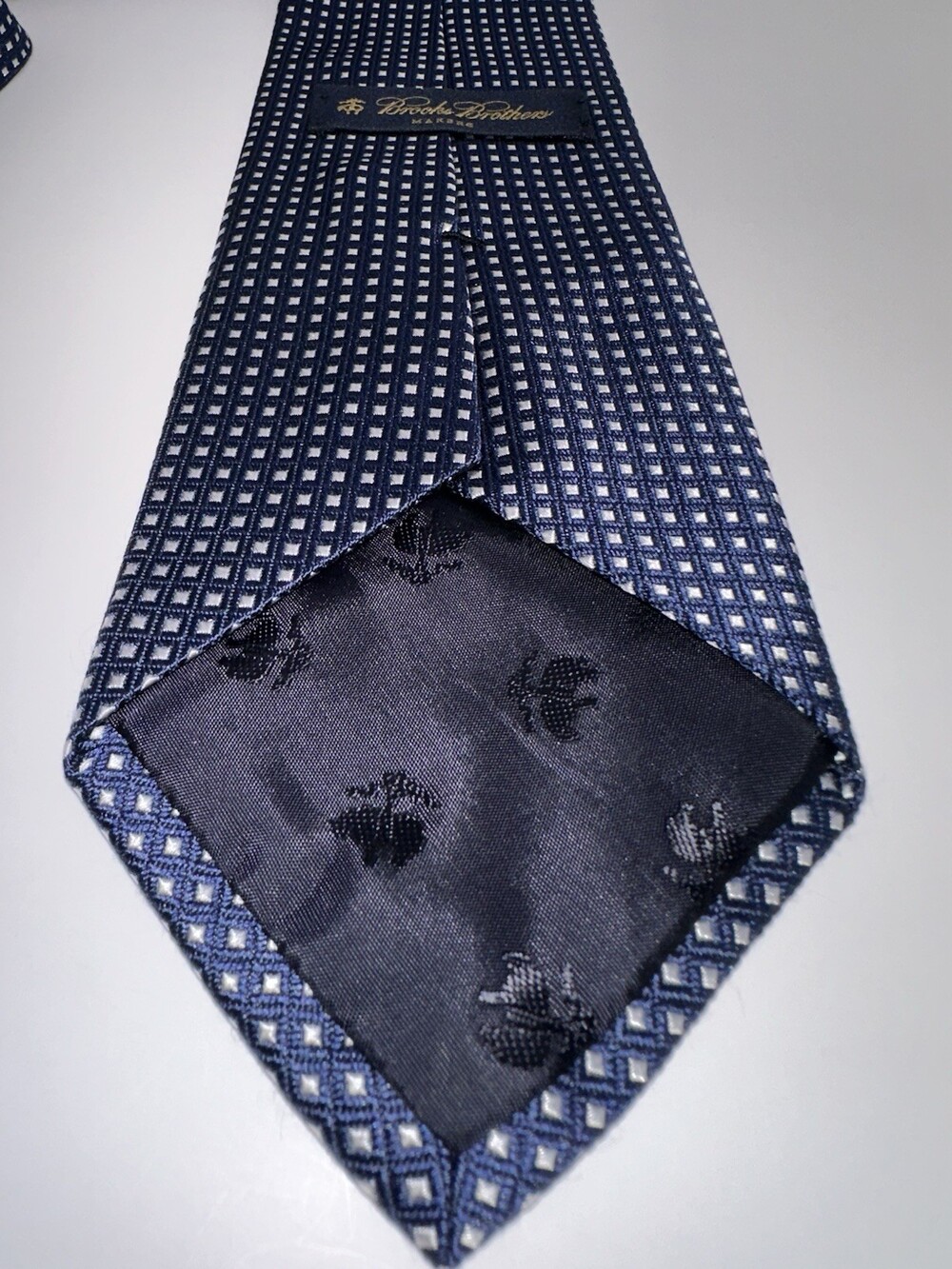 Vtg Brooks Brothers Makers Silk Tie Black Label 58” Men’s Blue Preppy Dressy Tie - Picture 7 of 9